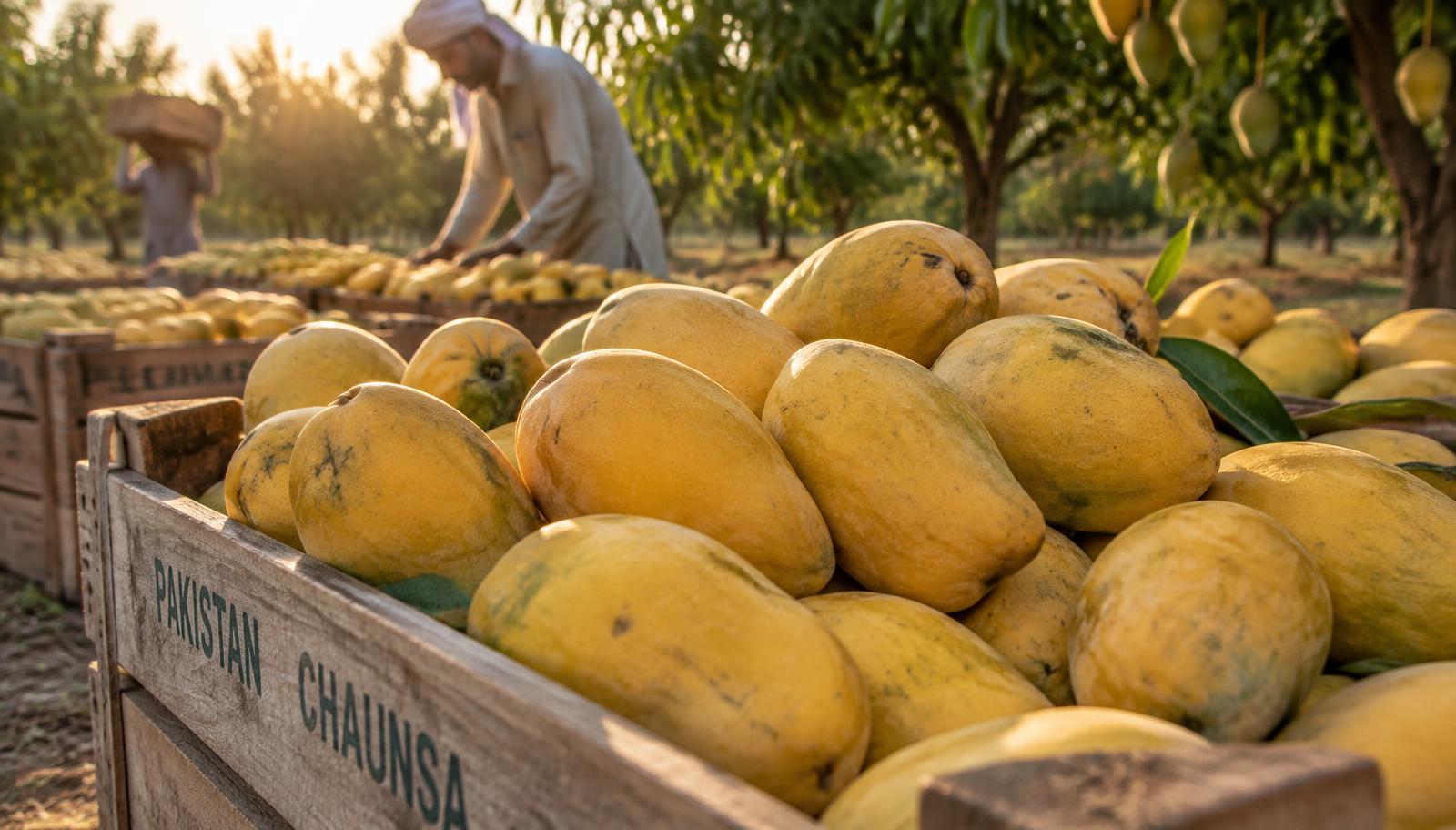 Mango harvest in a Pakistani orchard